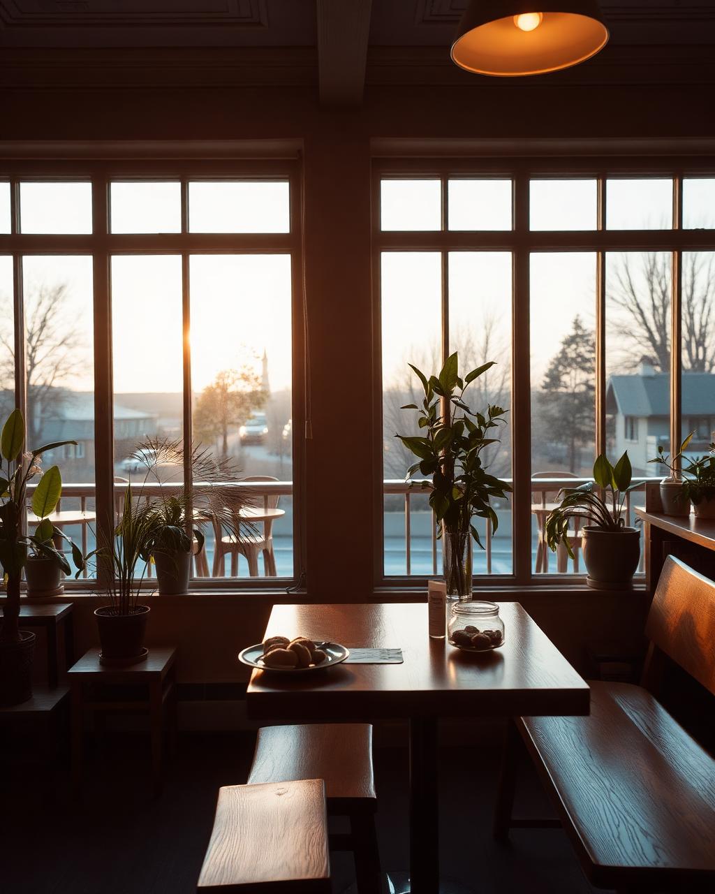 Restauranggäster som njuter av kvällssol